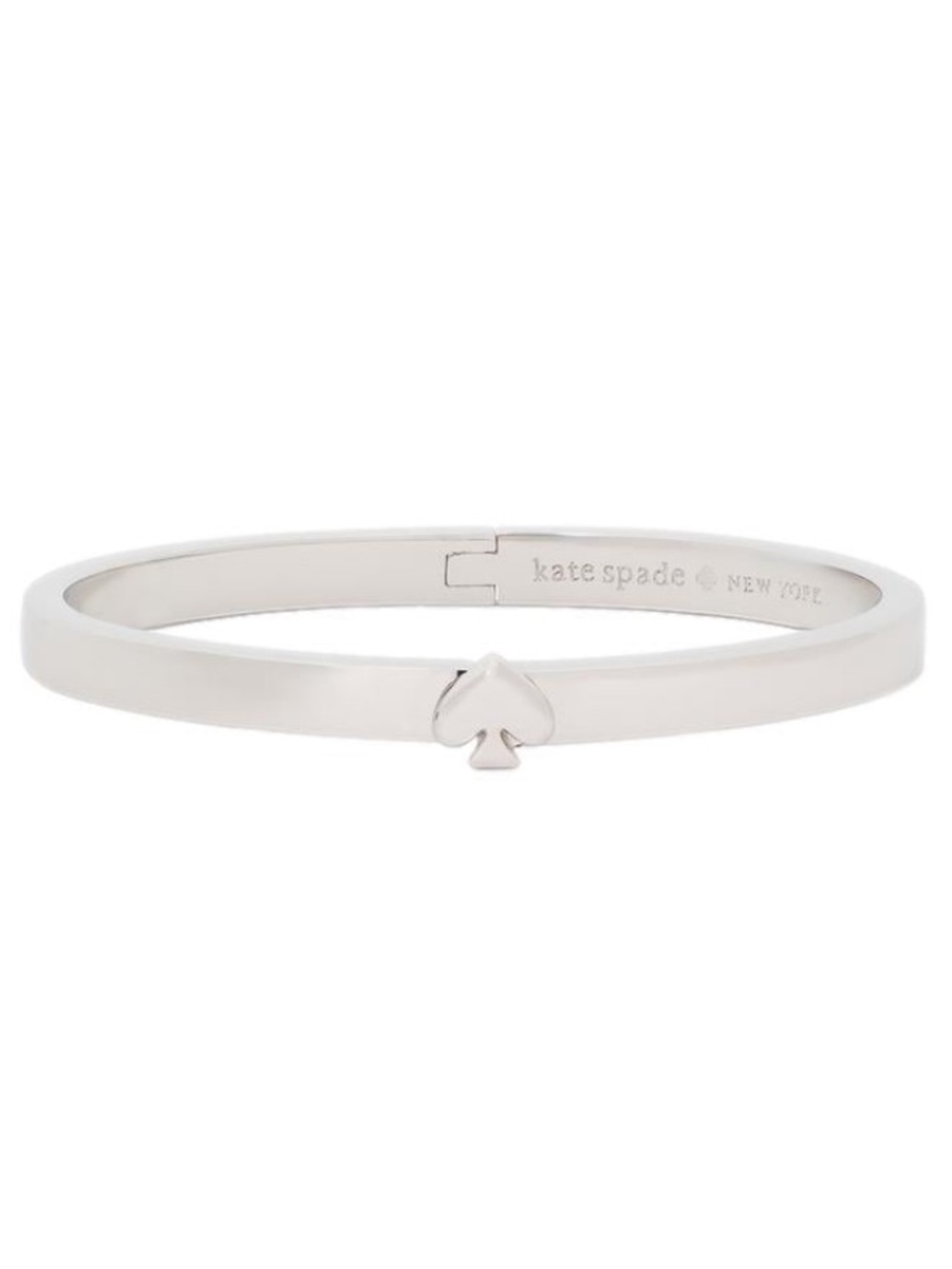 Kate Spade Everyday Spade Thin Silver Hinge Bangle Bracelet Minimalist Jewelry